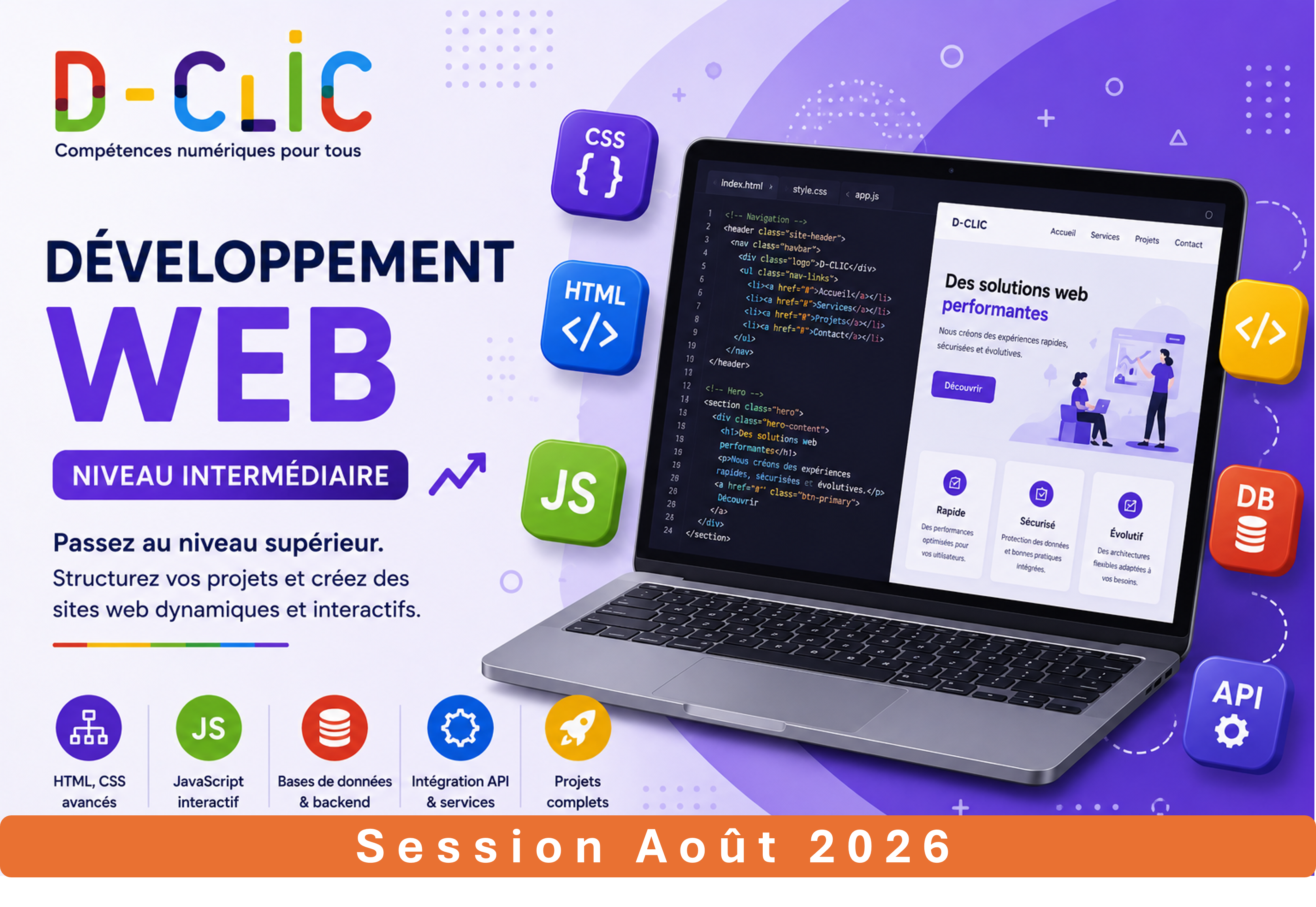 Développement Web niveau Intermédiaire - Session Août 2026
