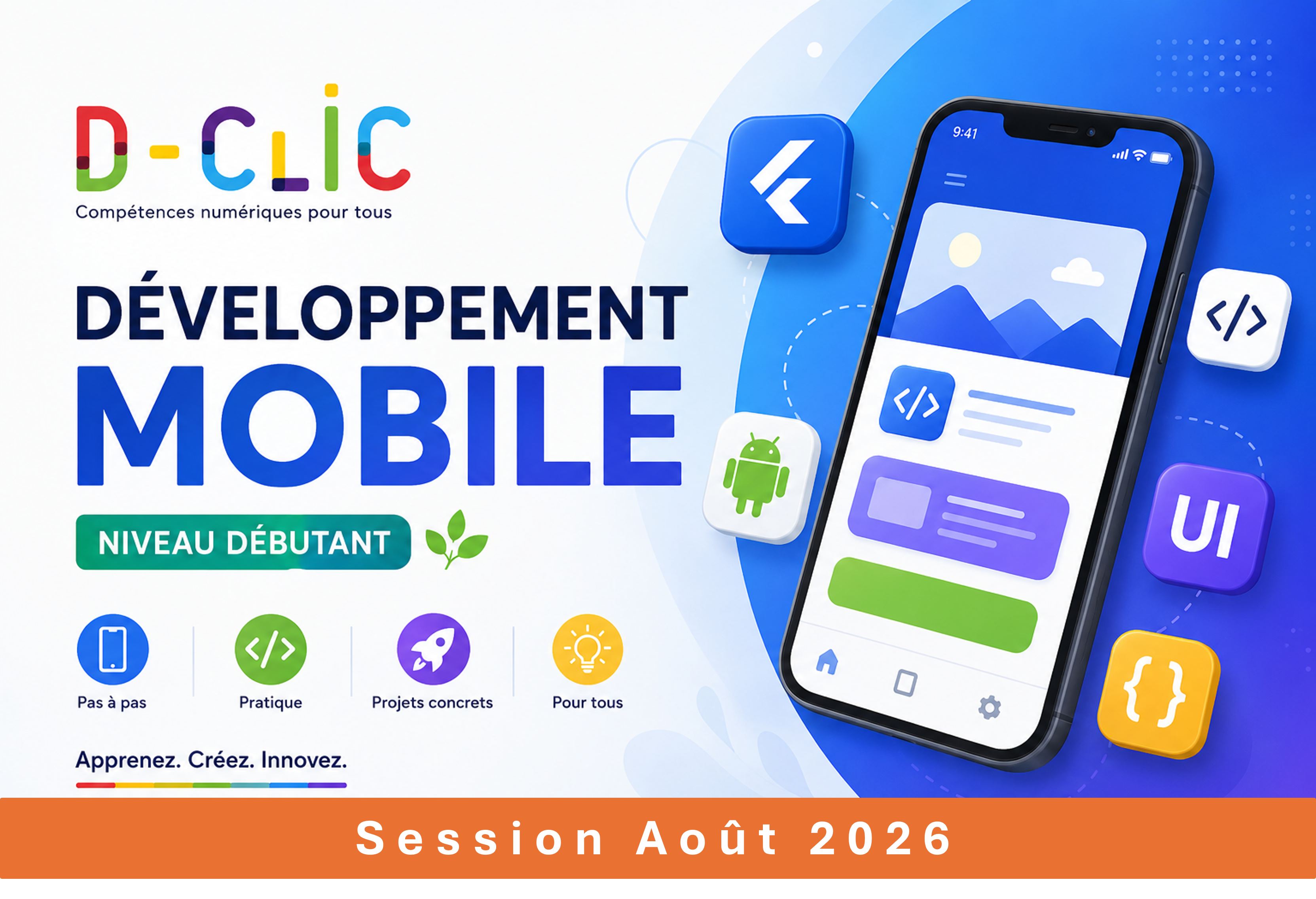 Développement Mobile niveau débutant - Session Août 2026